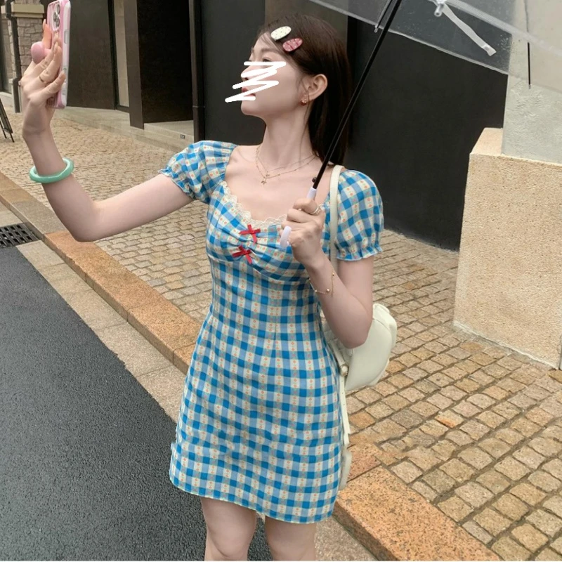 EIA一尧海盐泡芙韩系俏皮bm风连衣裙气质显瘦夏日欧若风长短款