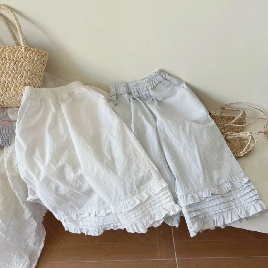 韩国童装女童宽松阔腿裤夏季薄款洋气时髦宝宝女童夏季裤子