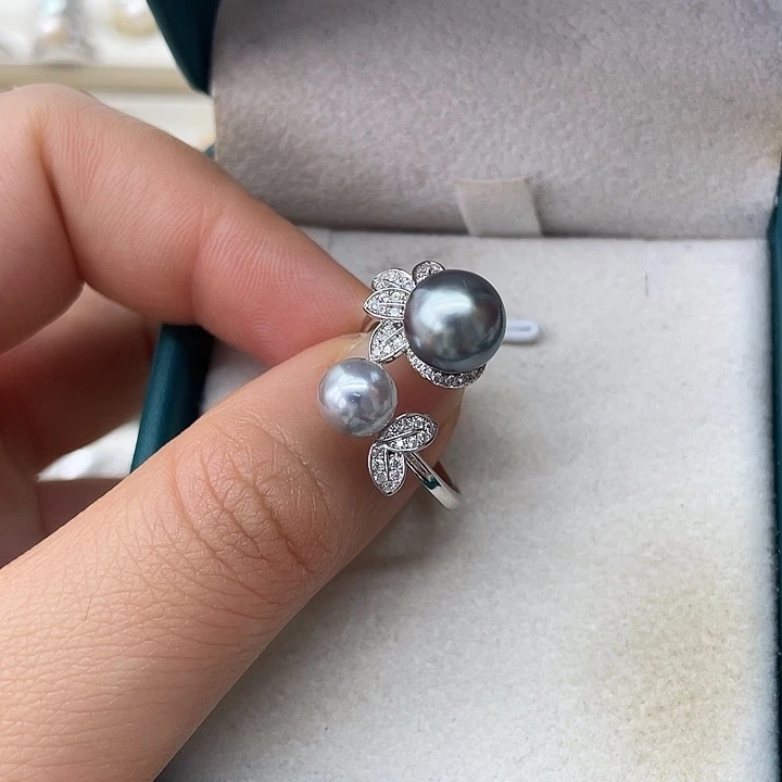 海水珍珠戒指银S925镶嵌