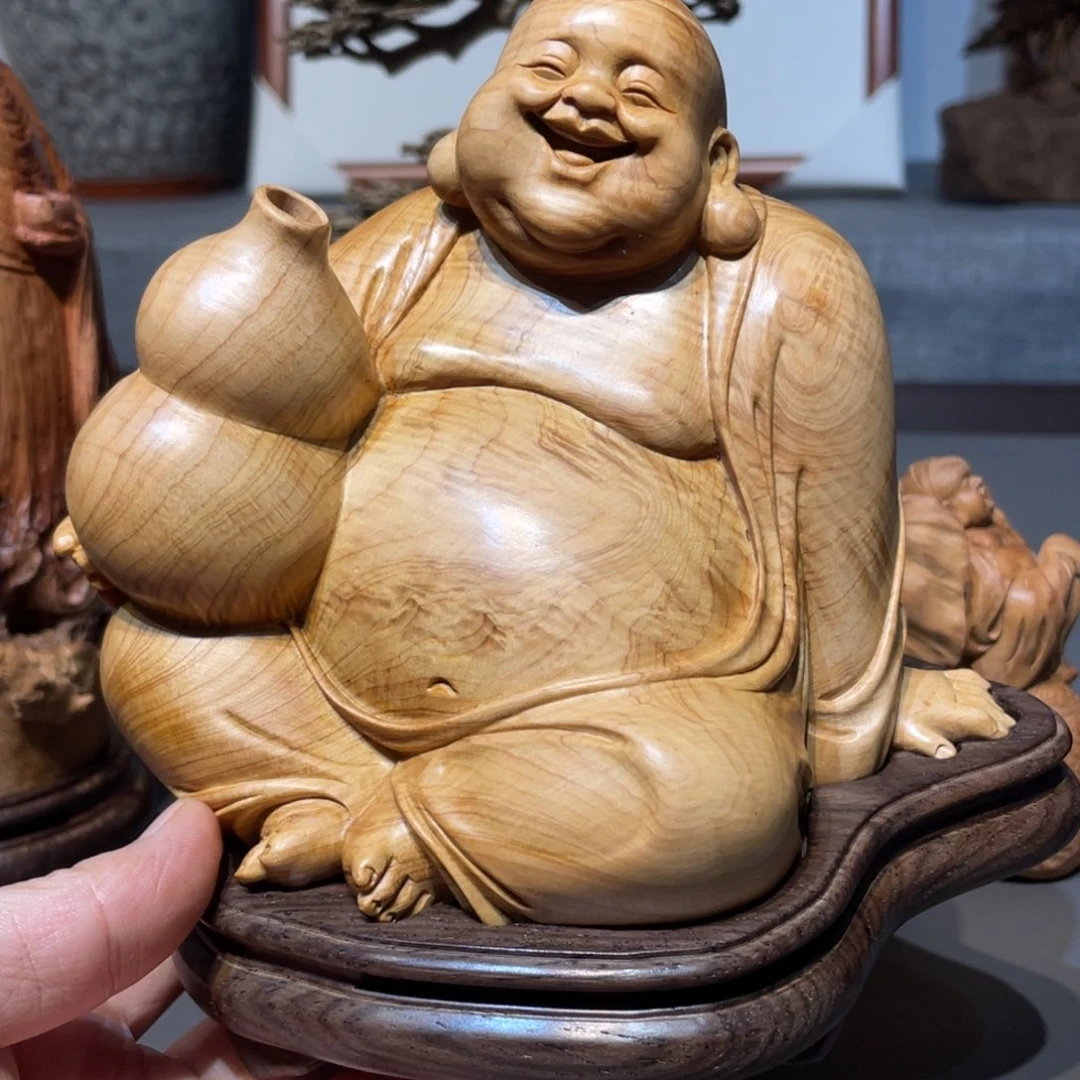 张***豪柏木（崖柏）弥勒工艺品香炉