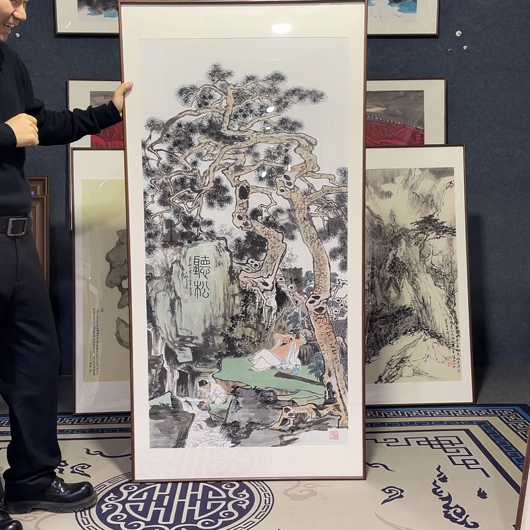 国画手绘画作品带框80/160