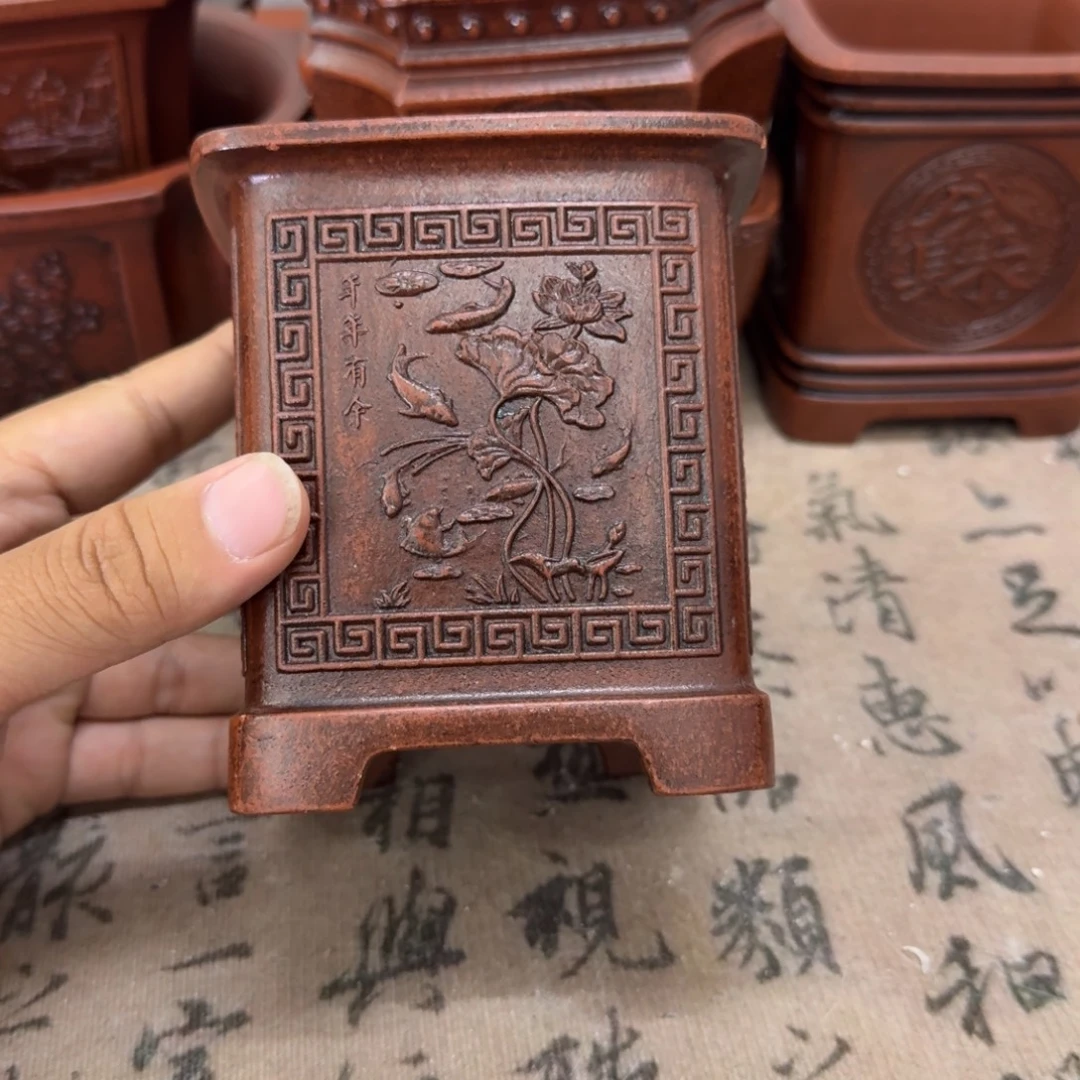 紫砂花盆8x9.5内经紫砂花盆