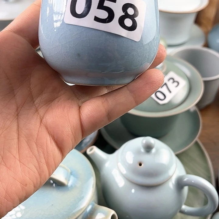 瓷片微瑕天青福利玉兰主人杯058