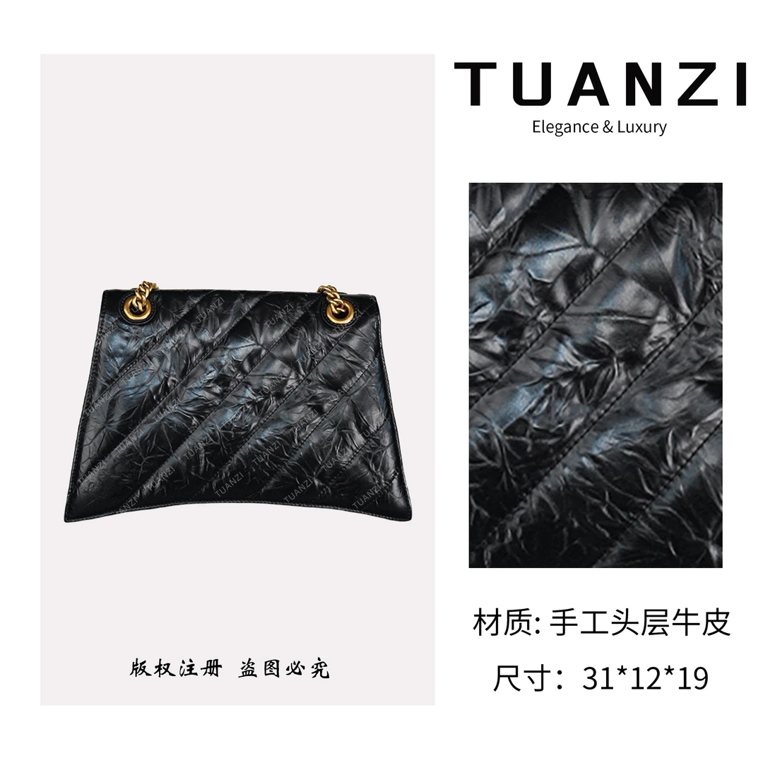 【31cm】手提斜挎腋下TUAN′ZI定制真皮女包 XKY-6835-黑色