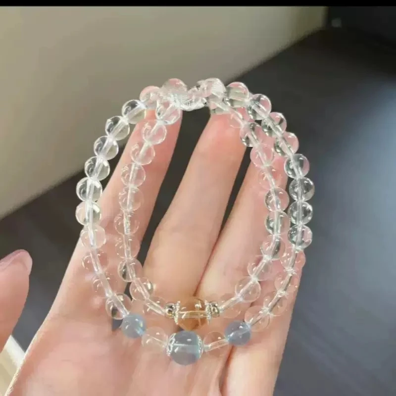 琉璃手链 K60白蓝水光琉璃双圈手串(无礼盒)