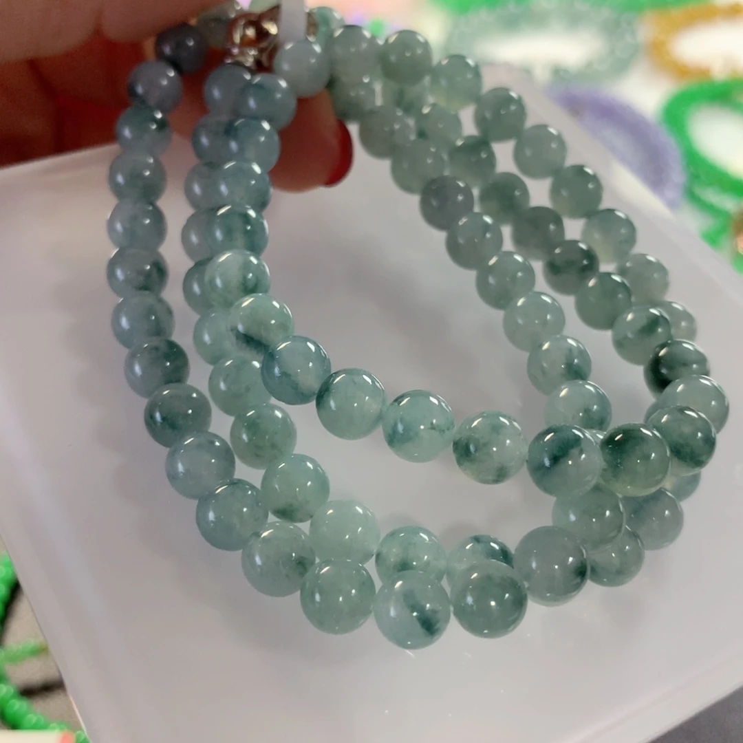 翡翠未镶嵌颈饰项链