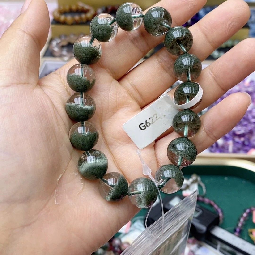 未镶嵌手链水晶G622绿幽灵12+