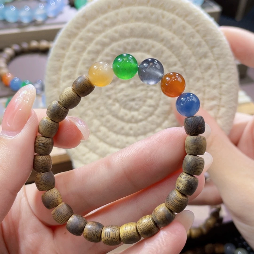 翡翠未镶嵌手链卡8加 浓彩