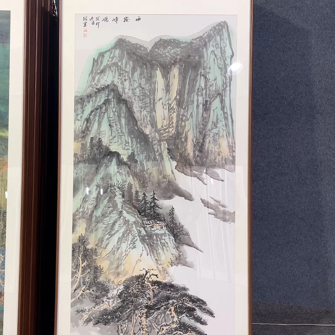 国画手绘画作品带框