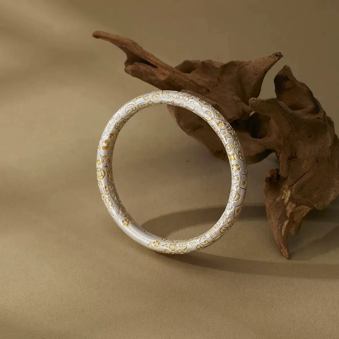 手链 A03描金吉言多宝镯闭口款