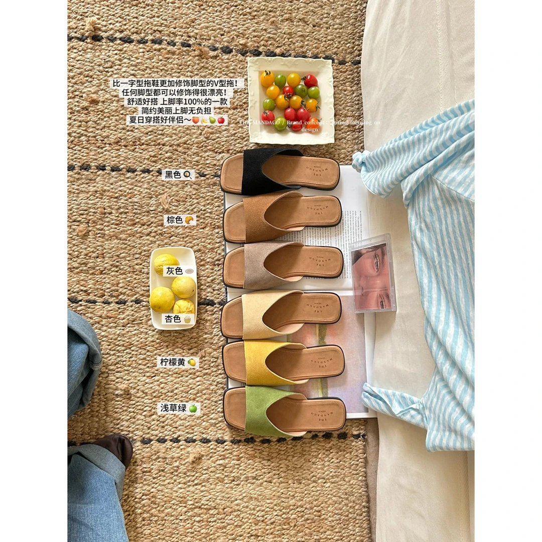 【NO退NO换】鑫燃KIKI 真皮夏季韩版方头露趾凉拖鞋 N93-92 MDG （F）