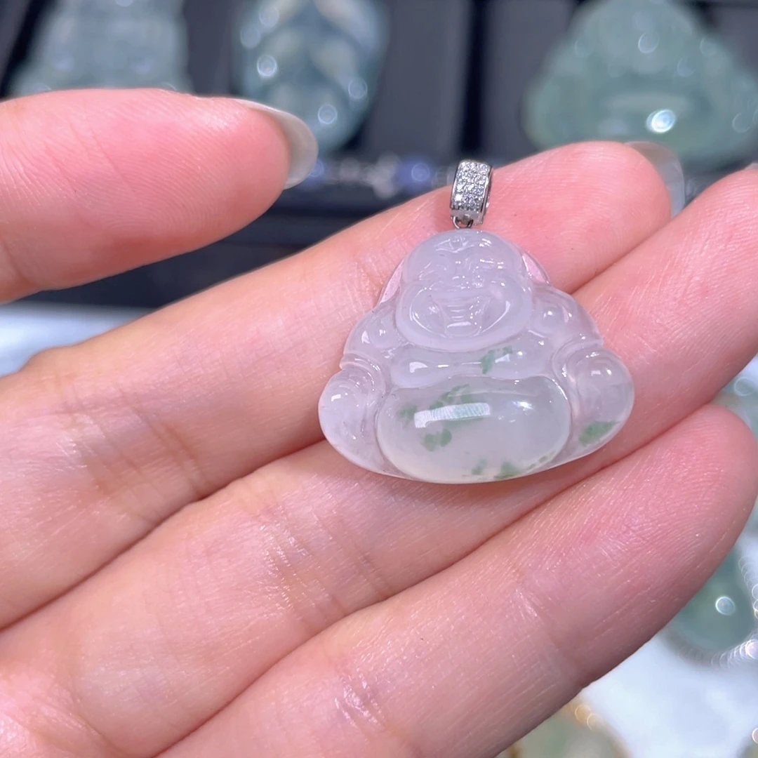 颈饰18K金镶嵌翡翠翡翠