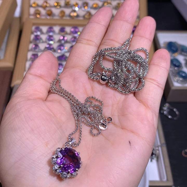 【闪购商品】水晶戒指银S925镶嵌辣*?戒指