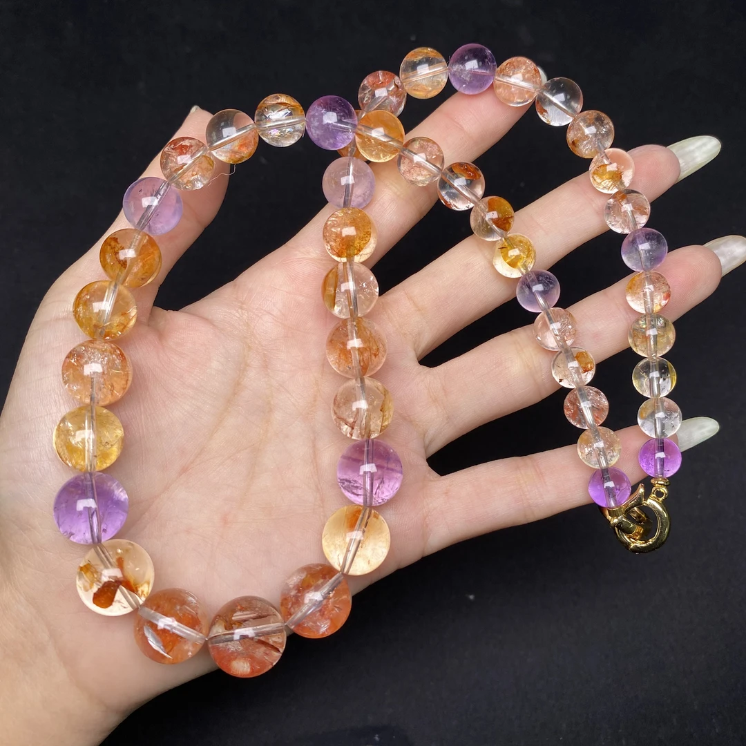 y577 彩闪灵天然水晶塔链多样性发一