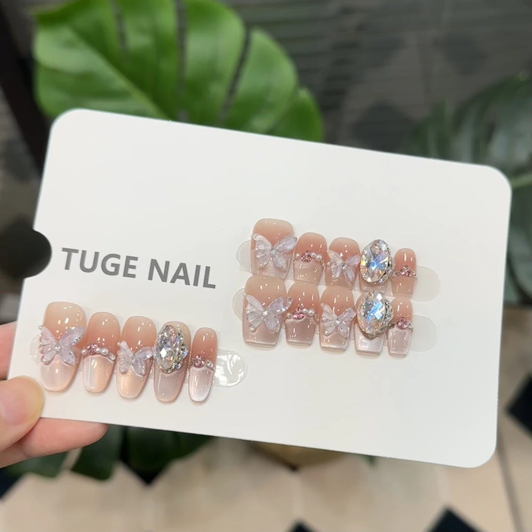 TugeNail“想见你"【东洲水晶】春日魔镜蝴蝶原创设计穿戴美甲TGN115