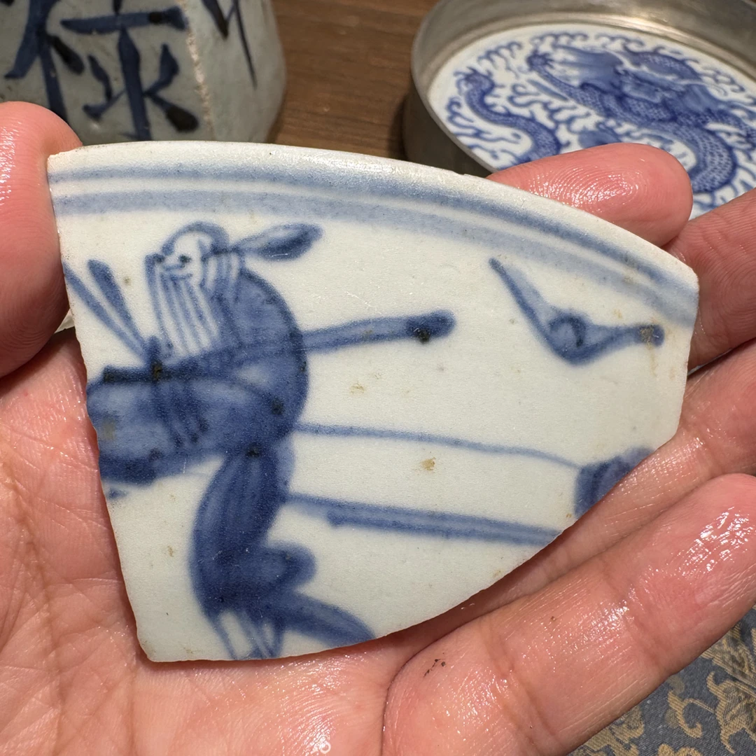 M青花张果老人物瓷片标本学习收藏顺丰包邮