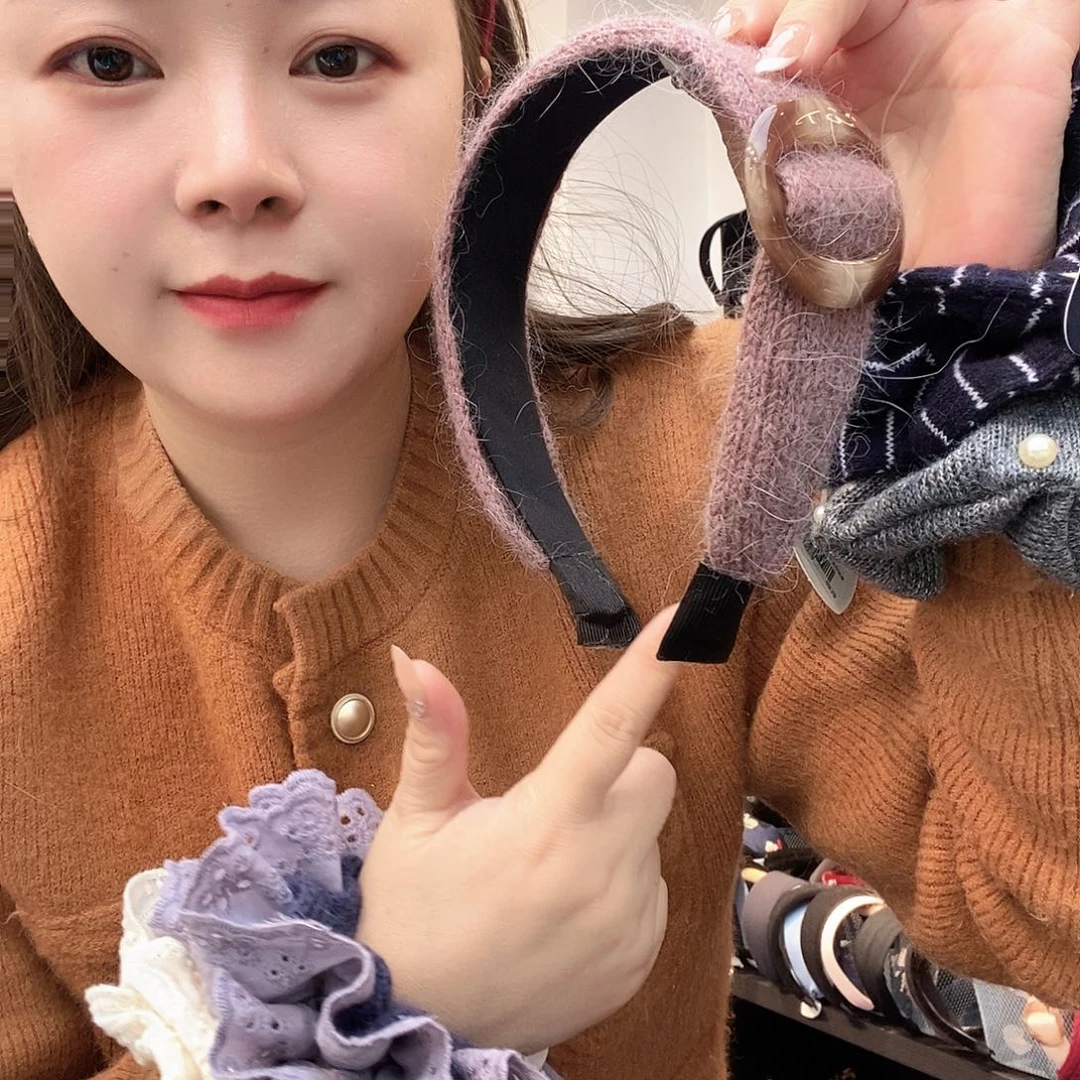 布艺铁合金紫色发箍