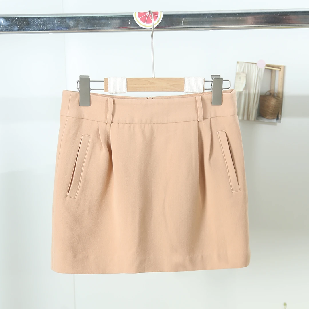 女士优雅气质短裙夏季时尚设计感纯色温柔风百搭半身裙潮流6D1022