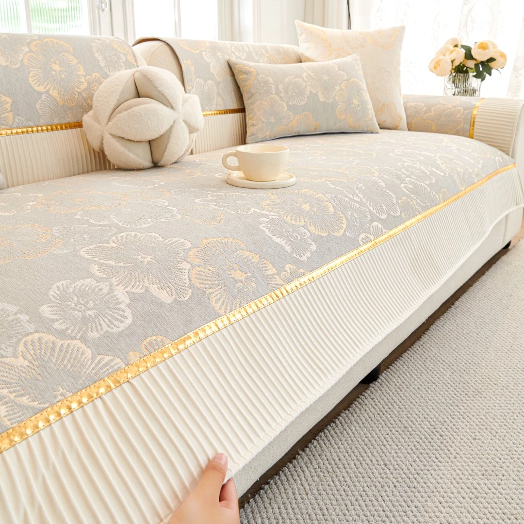 麦颜雪尼尔沙发垫2025新款四季通用高级感防滑沙发垫固定直排盖布