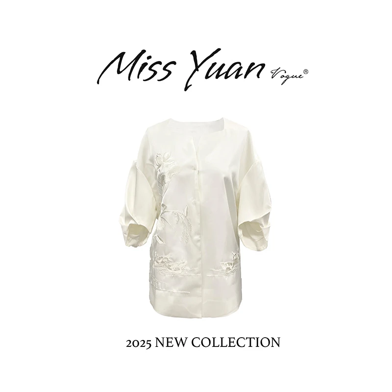 M.Y媛总 春夏七分袖设计感小众衬衫女时尚气质通勤上衣1KK20