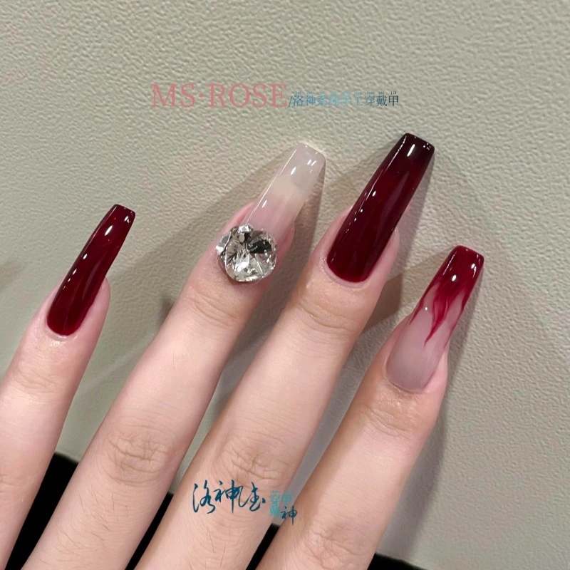 【纯手工】美甲穿戴甲新潮流穿戴甲长款显白波点气质美甲雾面