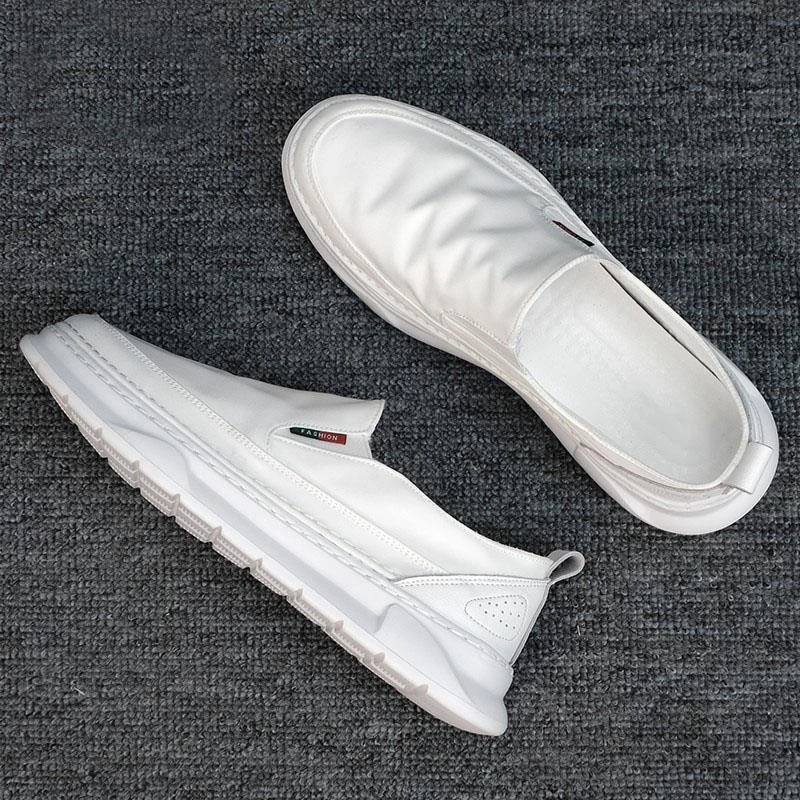 男鞋冬季透气2025新款帆布板鞋一脚蹬小白鞋子男士休闲老北京布鞋