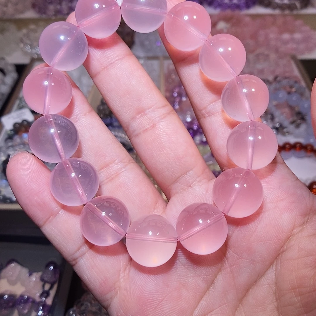 未镶嵌手链水晶马粉全净体16.5mm