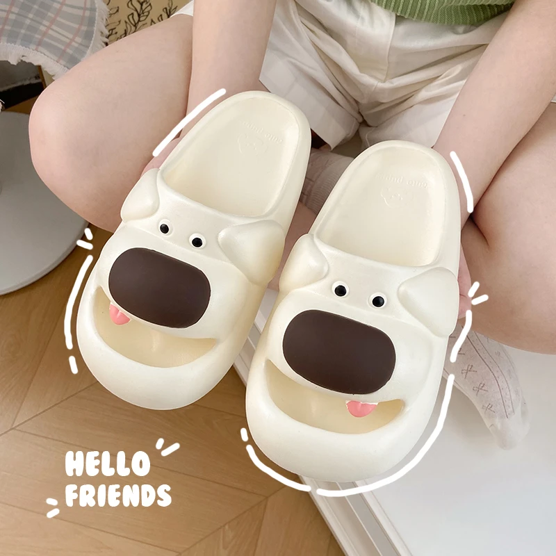 可爱小狗凉拖鞋鞋2025夏季女款厚底增高防滑小个子外穿凉拖鞋