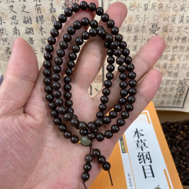 【黑桂花】天然古法纯手工6mm108颗合香珠中药手串送香礼