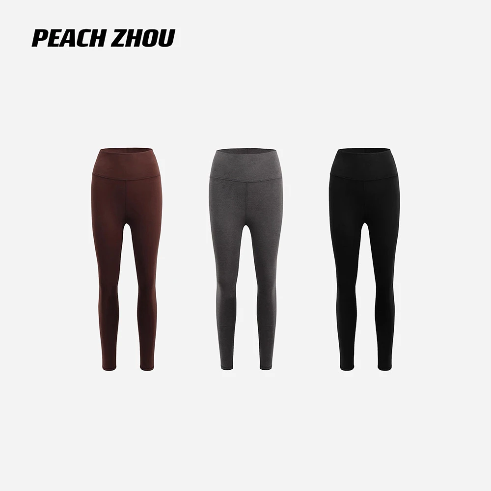 『PEACHZHOU』羊绒蛋白八面弹发热加绒弹力不掉档提臀瑜伽打底裤