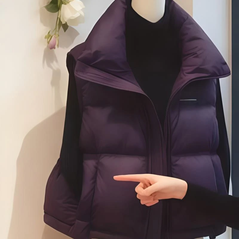 高级感棉服立领马甲女冬季2025新款女装宽松坎肩马夹外套