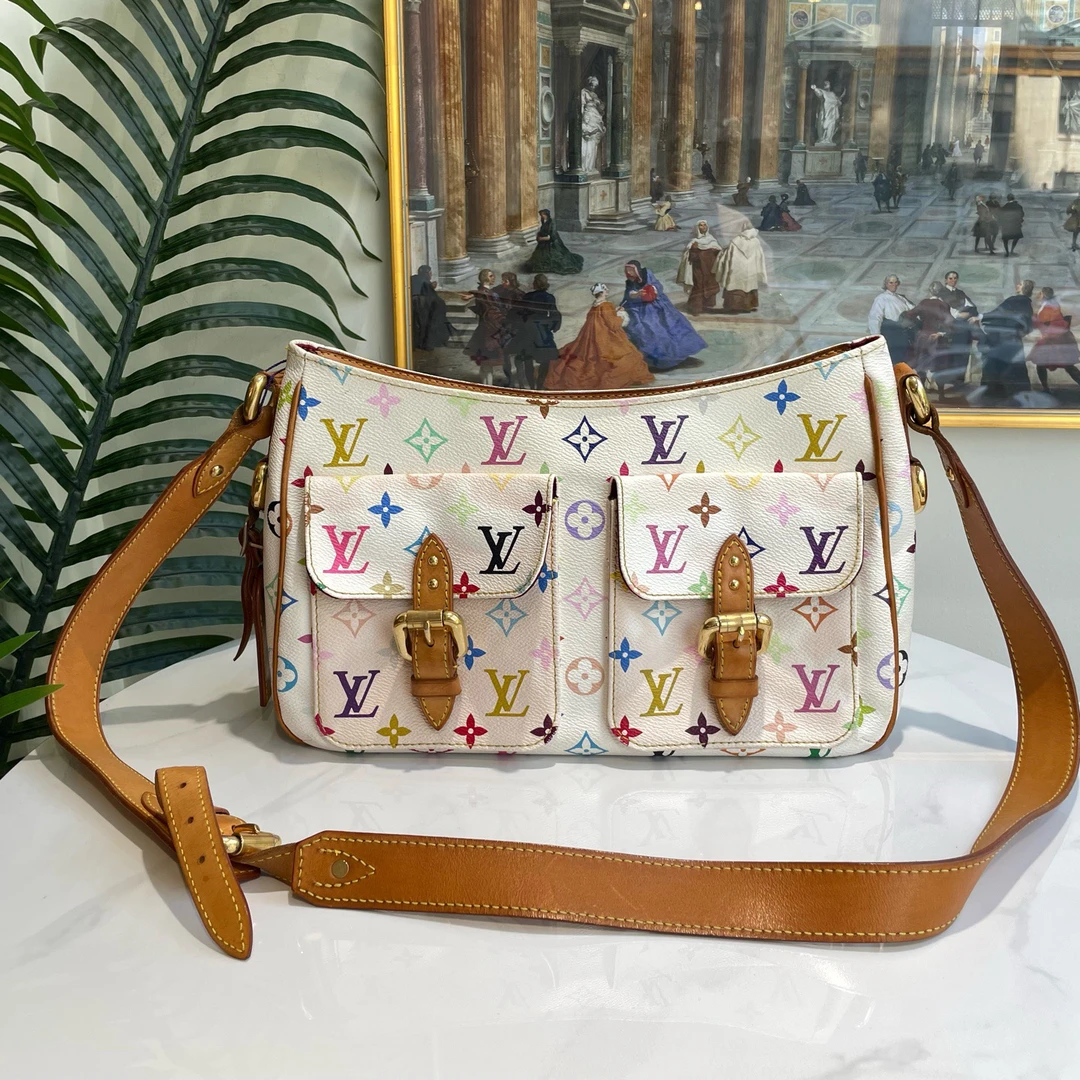 95新 LouisVuitton/路易威登 御古屋/22280/白三彩剑桥斜挎包 05