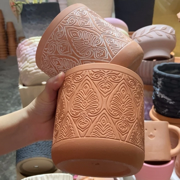12×12几何直筒复古+红陶2个