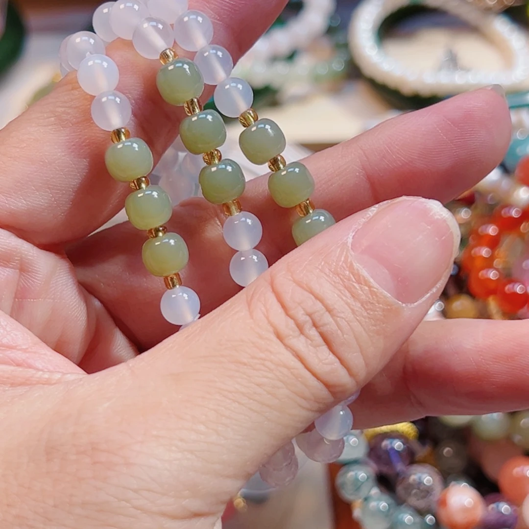 和田玉（黄玉）手链未镶嵌