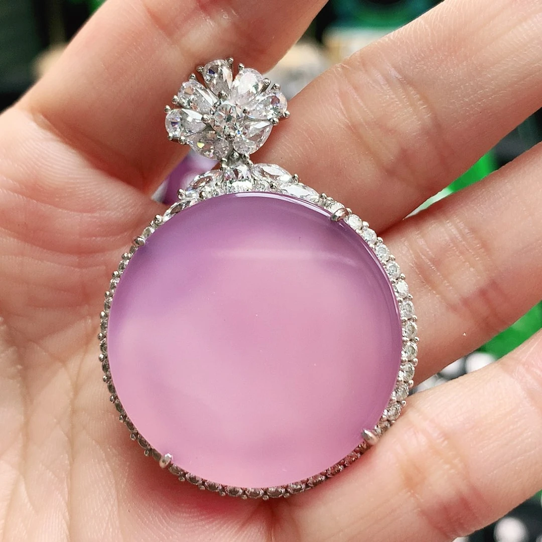 玛瑙/玉髓吊坠银S925镶嵌