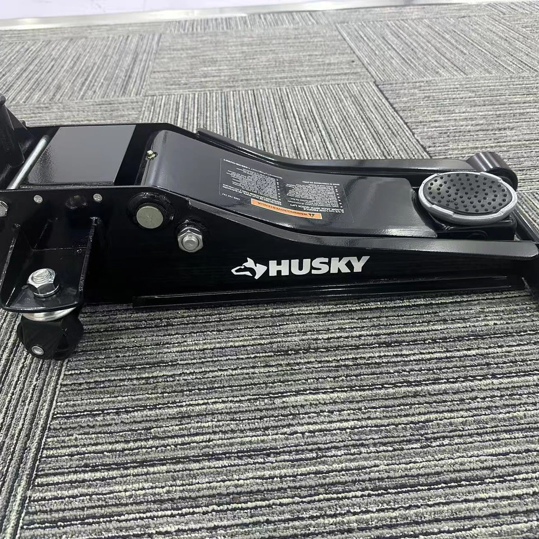 HUSKY出口款3吨双泵超低位卧顶千斤顶高档黑色