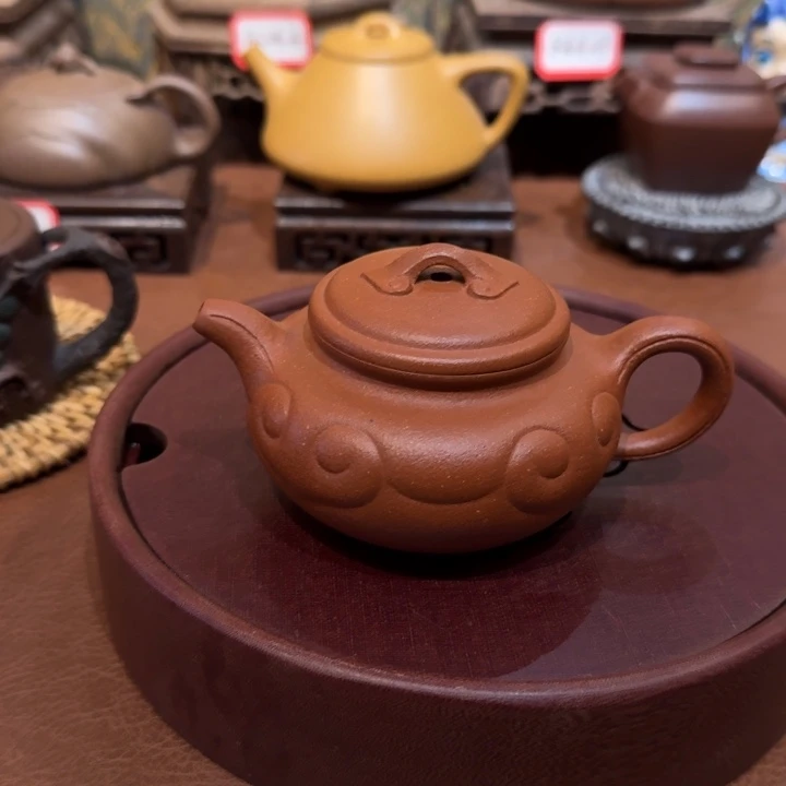 生***英茶壶紫砂仿古如意99红将坡全手