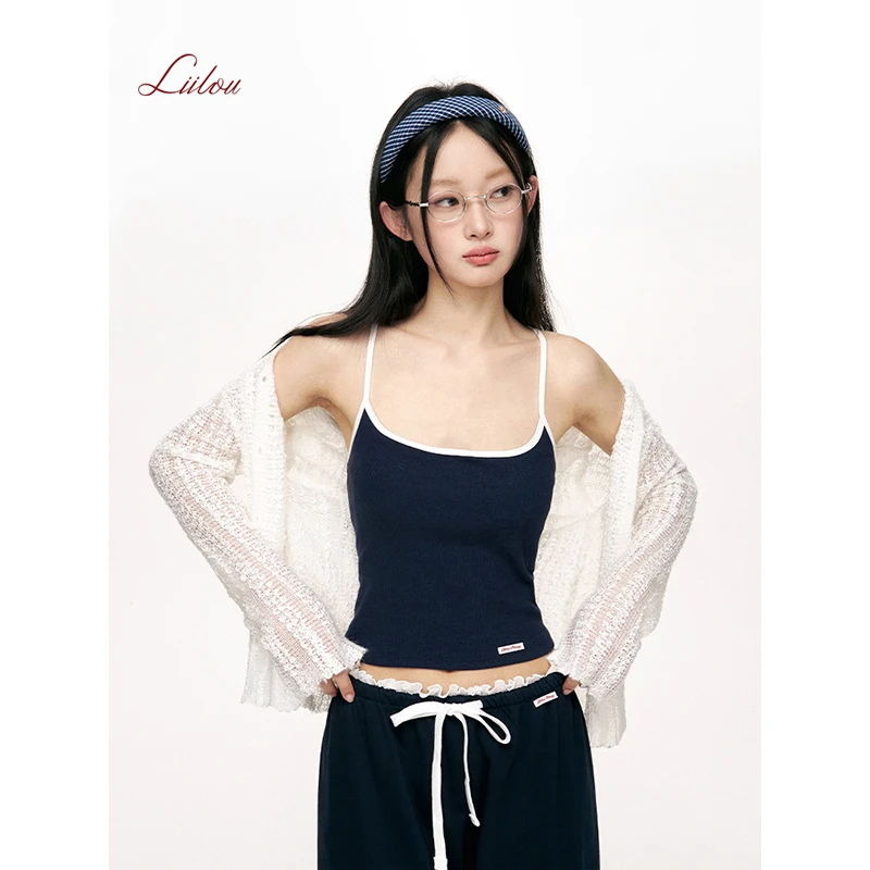 Liilou 25ss clean fit 一体胸垫 美背撞色修身打底背心