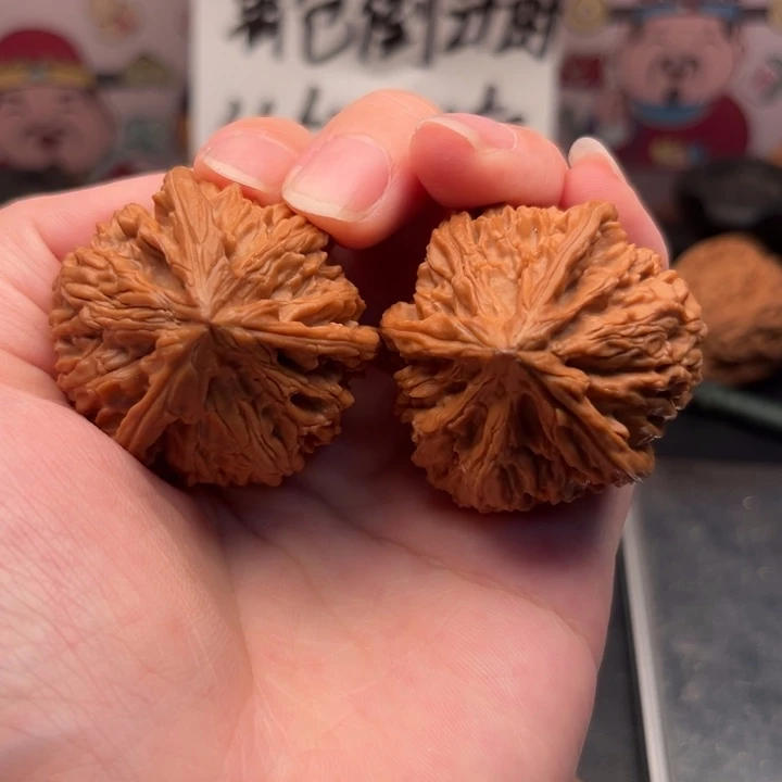 文玩核桃把件文山三棱39
