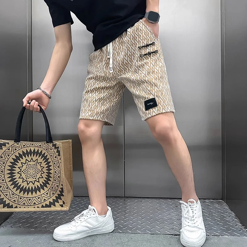 仓石一树高级感格子短裤男士夏季国潮五分裤2025新款轻奢痞帅男装
