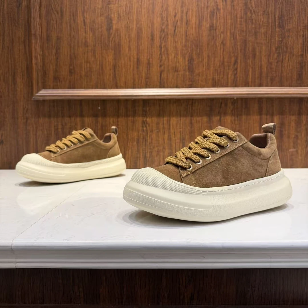 男鞋2026秋冬新款百搭厚底增高真皮拼色时尚复古休闲潮流男士板鞋