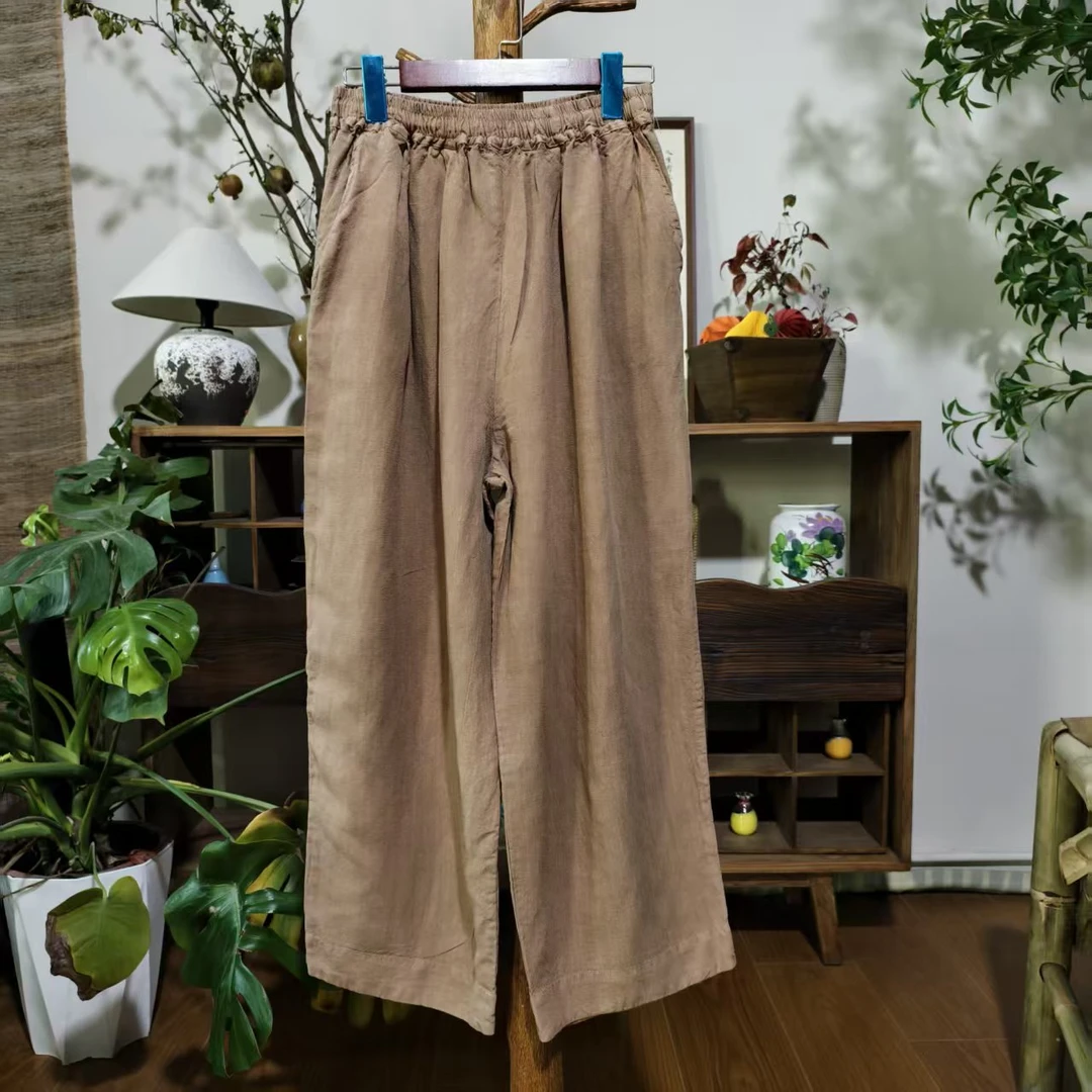 【大梅子推荐】设计款亚麻系带休闲裤MXA1002B