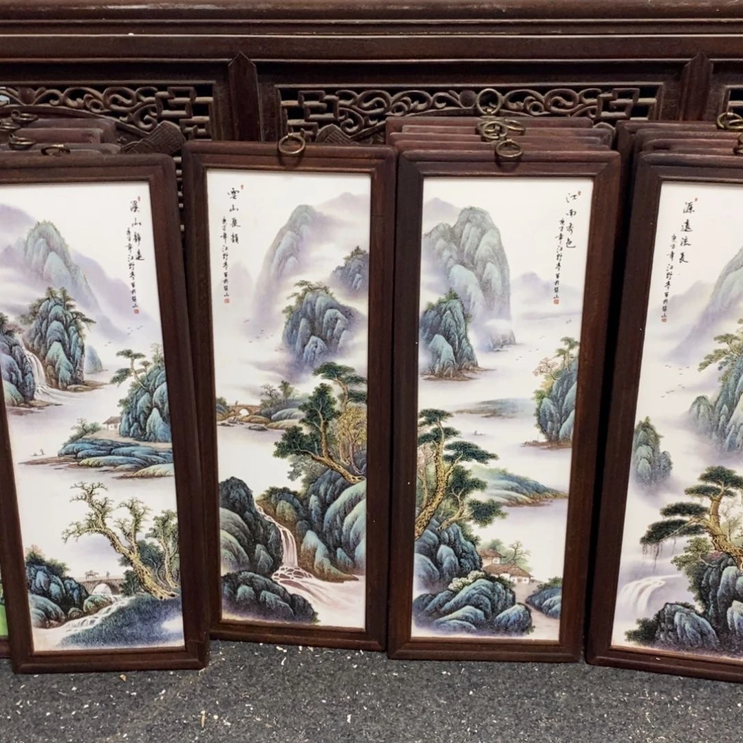 瓷片53*21*1景德镇瓷板画柴窑烧制