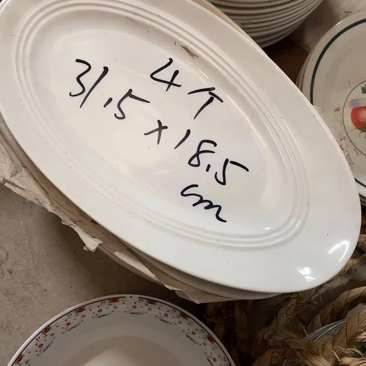 杯强化瓷螺旋纹鱼盘4个