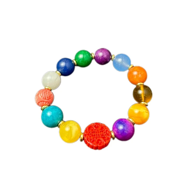 天然辰砂辰砂朱砂多宝手串A28-13赠礼盒（多样性发）