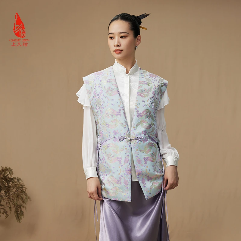 上久楷宋锦新中式马甲中国风复古新款时尚凤凰于飞CY1044207024