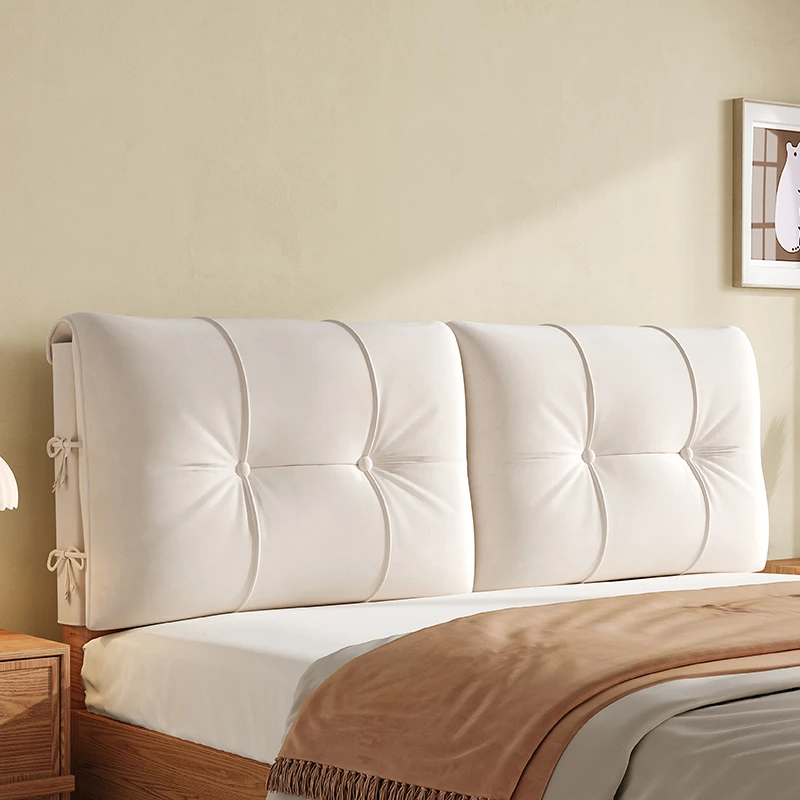 富利曼免洗猫抓皮床头软包靠背高级感无床头靠垫大靠枕木床头套罩