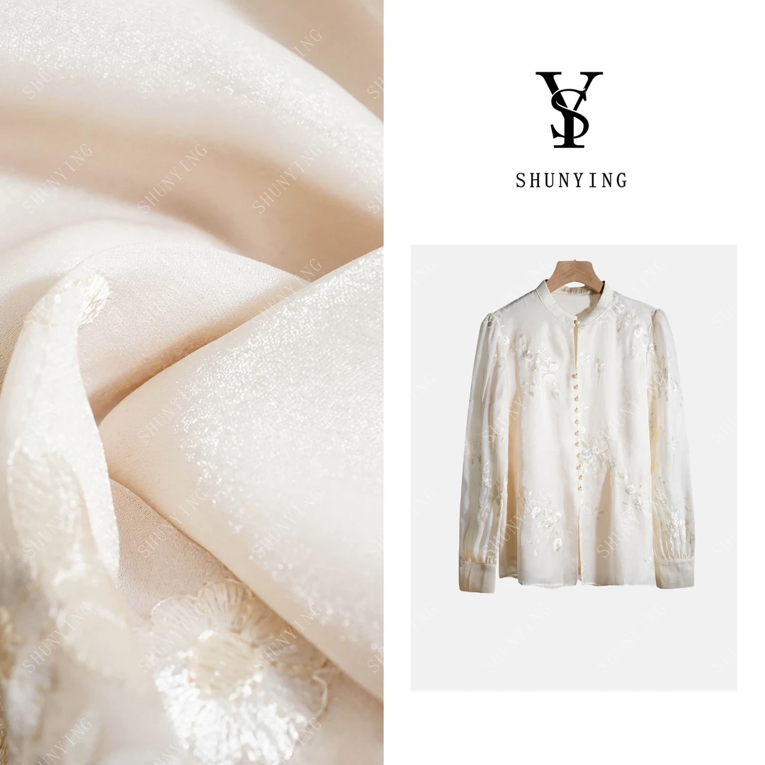 【仟娜】减龄精致~新中式国风设计感长袖刺绣衬衫SY66C8779