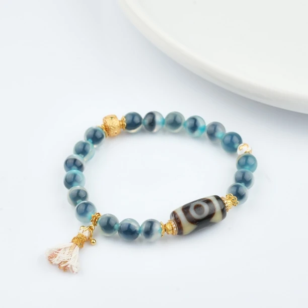 壹加师姐|手工设计xm三眼玛瑙手串多样性发一7189D