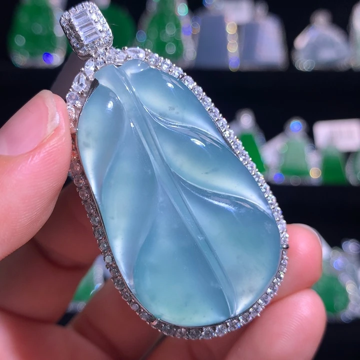 【闪购商品】翡翠银S925镶嵌颈饰天然翡翠